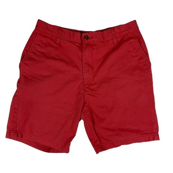 Nautica Flat Front Slim Fit Shorts Chino Sailor Red Men's Size 34W - Picture 1 of 7